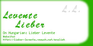 levente lieber business card